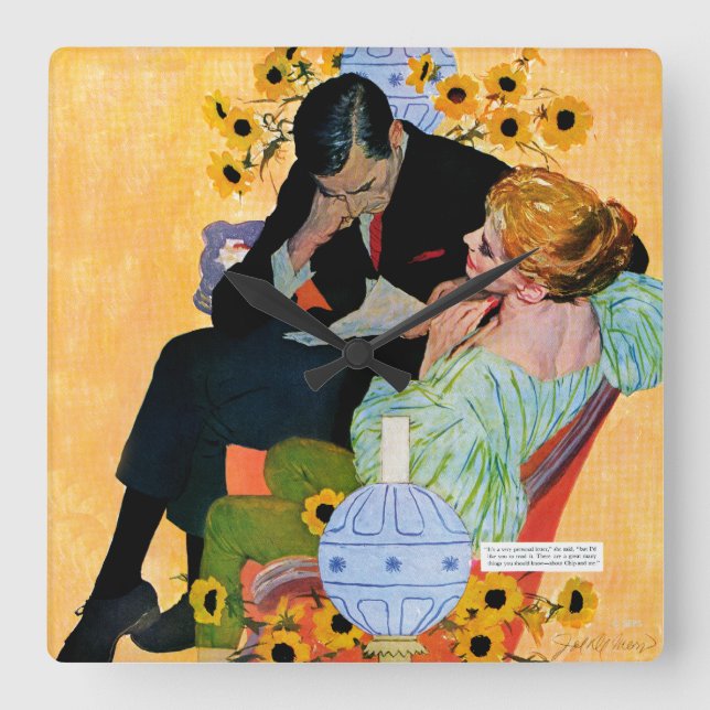 Liebe stirbt langsam quadratische wanduhr (Vorderseite)