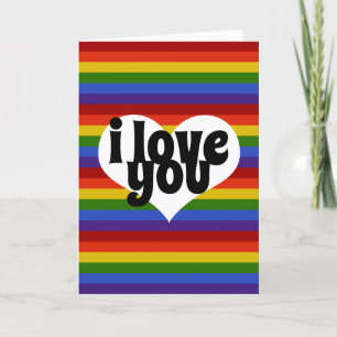 Liebe Stolz auf Regenbogenweißes Herzvalentin Feiertagskarte