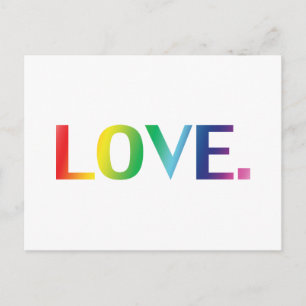 Liebe, Stolz lgbtq Gay quee Regenbogenfarben Postkarte