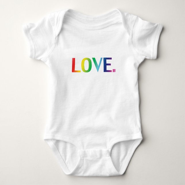 Liebe, Stolz lgbtq Regenbogenfarben Baby Strampler (Vorderseite)