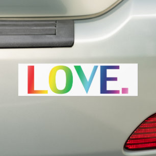 Liebe, Stolz lgbtq Regenbogenfarben weiß Autoaufkleber