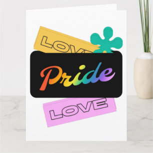 Liebe Stolz Liebe. LGBT+ Stolz. Regenbogen Karte