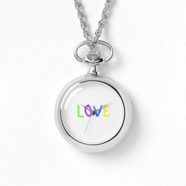 Liebe stolz Regenbogenfarbe LGBTQ Juni modern Armbanduhr (Vorderseite)