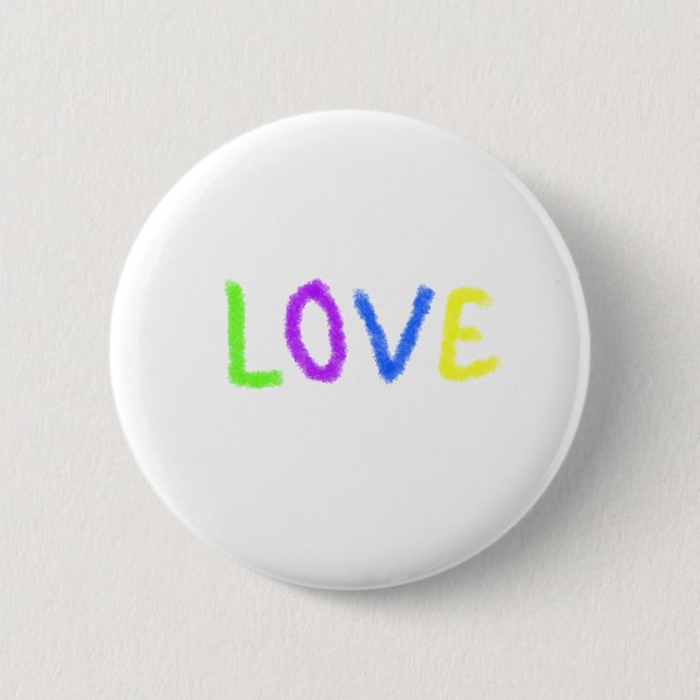 Liebe stolz Regenbogenfarbe LGBTQ Juni modern Button (Vorderseite)