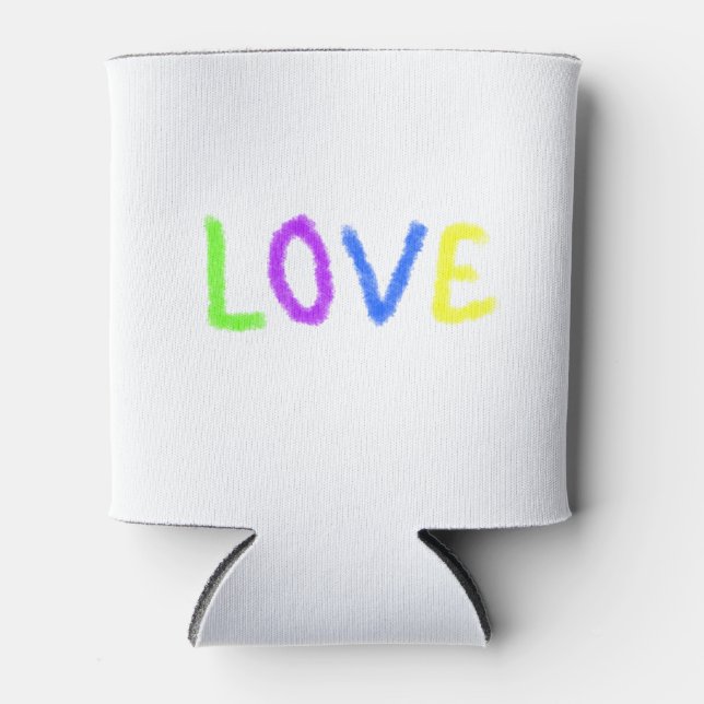 Liebe stolz Regenbogenfarbe LGBTQ Juni modern Dosenkühler (Vorderseite)