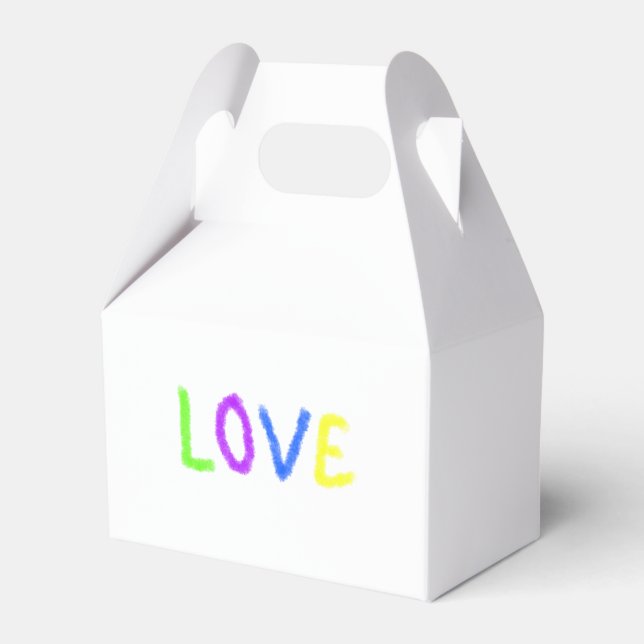 Liebe stolz Regenbogenfarbe LGBTQ Juni modern Geschenkschachtel (Vorderseite)