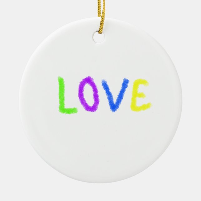 Liebe stolz Regenbogenfarbe LGBTQ Juni modern Keramik Ornament (Vorne)