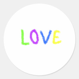 Liebe stolz Regenbogenfarbe LGBTQ Juni modern Runder Aufkleber