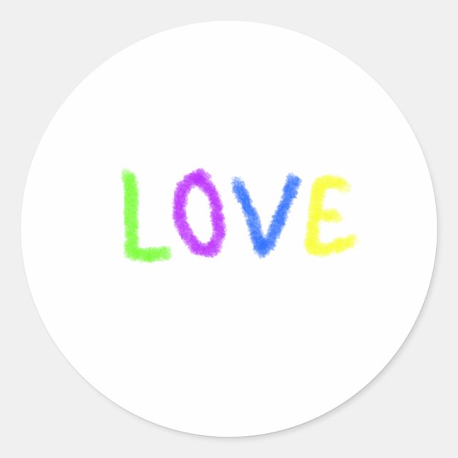 Liebe stolz Regenbogenfarbe LGBTQ Juni modern Runder Aufkleber (Vorderseite)