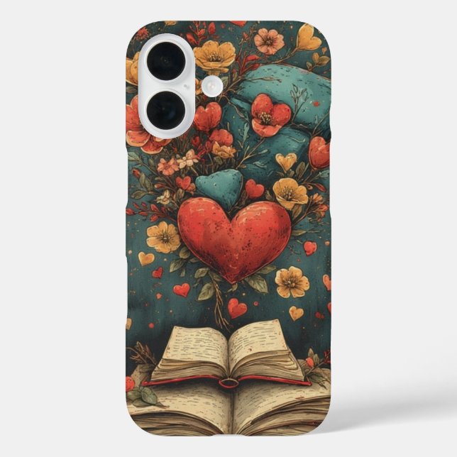 Liebe Story Bloom iPhone 16 Hülle (Rückseite)