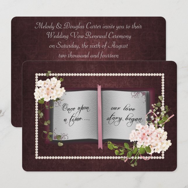 Liebe Story Book - Hochzeitwochenende Erneuerung Einladung (Vorne/Hinten)