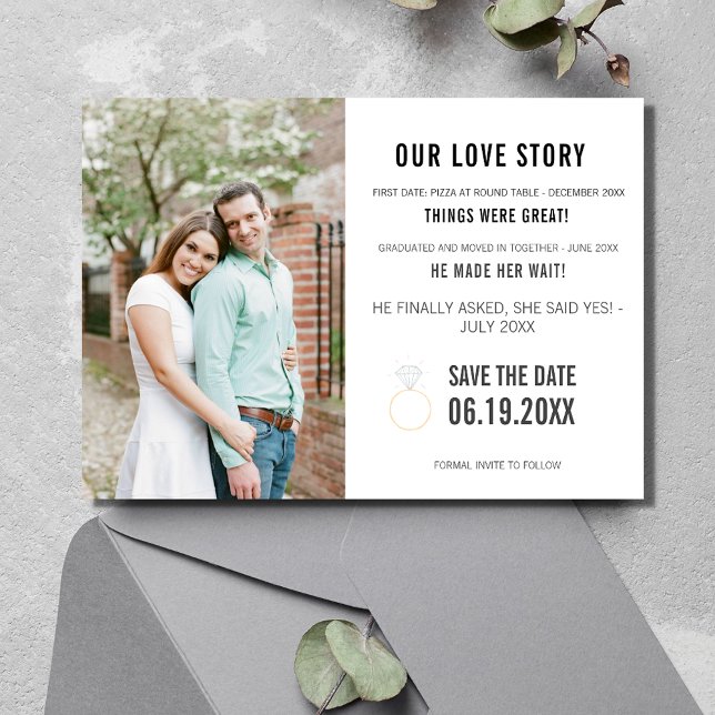 Liebe Story Foto Hochzeit Save The Date (Love Story Photo Wedding Save The Date)