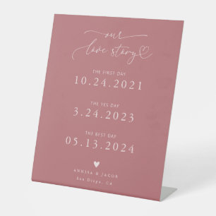 Liebe Story Heart Script Rosa Hochzeitzeitschrift Sockelschild