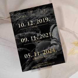 Liebe Story Timeline Foto Save the Date Folieneinladung