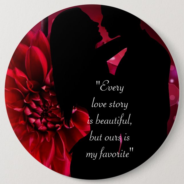 Liebe Story Zitat Kiss Liebhaber Hintergrund Case  Button (Vorderseite)