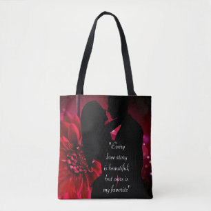 Liebe Story Zitat Kiss Liebhaber Hintergrund Case Tasche