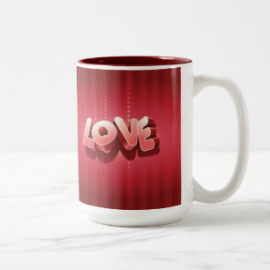 Liebe-Streifen Zweifarbige Tasse