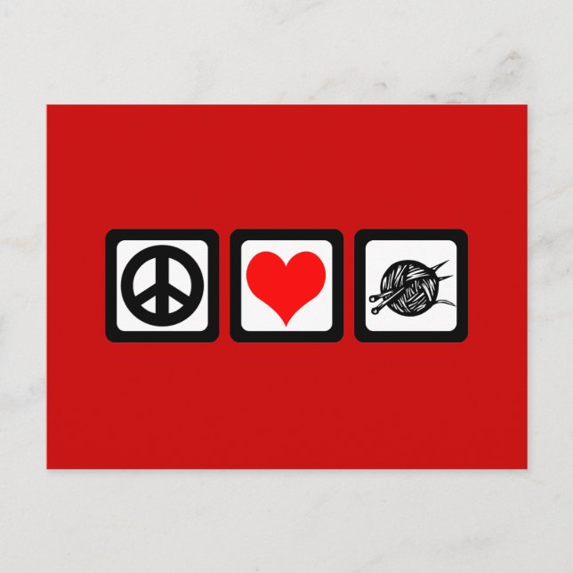 Liebe Strick Postkarte (Vorderseite)