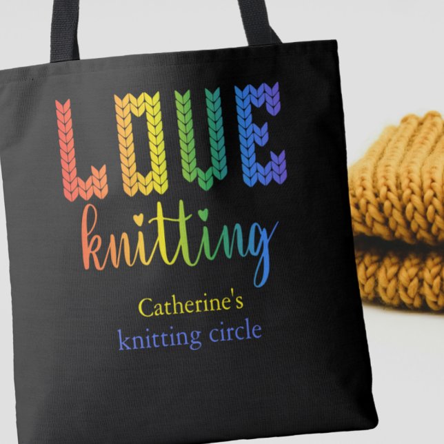 Liebe Stricken Farbige Hübsche Strickzirkel Tasche (Von Creator hochgeladen)