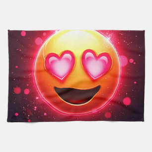 Liebe Struck Emoji Hearts Glow Geschirrtuch