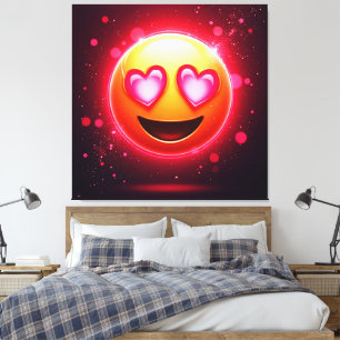 Liebe Struck Emoji Hearts Glow Leinwanddruck