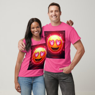 Liebe Struck Emoji Hearts Glow T-Shirt