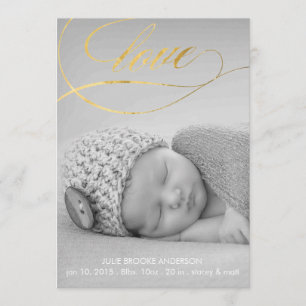 Liebe-Strudel-Baby-Geburts-Mitteilungs-Foto-Karte Ankündigung