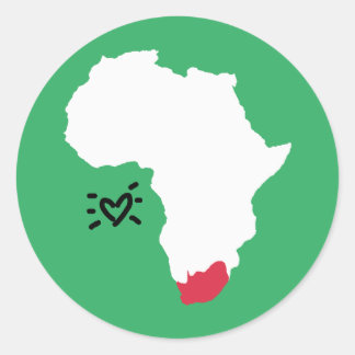Liebe Südafrika Karte mit Herz Runder Aufkleber
