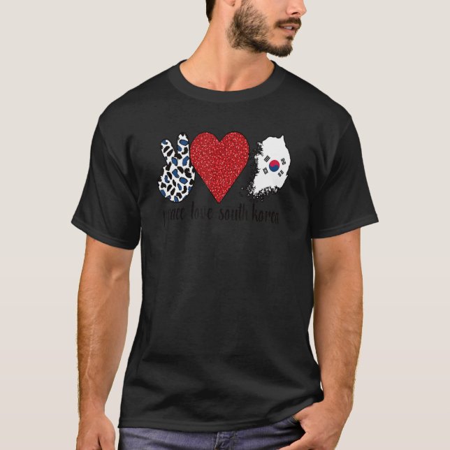 Liebe Südkorea Südkoreanische Flagge Südkor T-Shirt (Vorderseite)