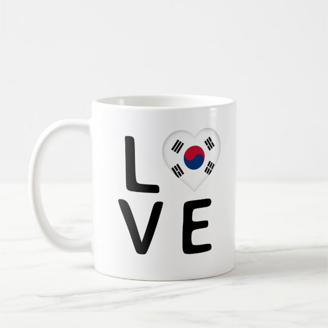 Liebe - Südkoreanische Flagge Kaffeetasse (Links)
