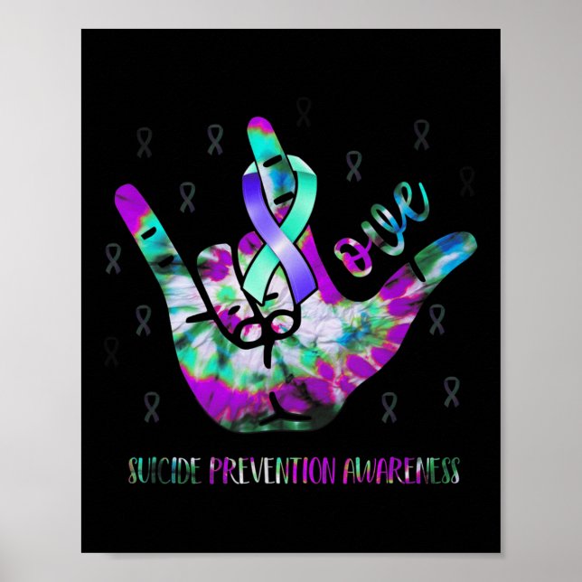 Liebe Suizid Prävention Bewusstsein Handsprache Poster (Vorne)