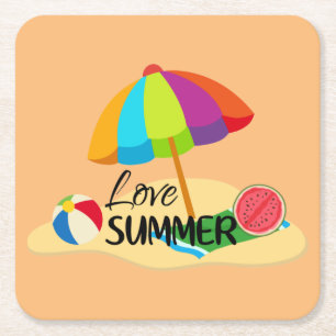 Liebe Summer Rechteckiger Pappuntersetzer