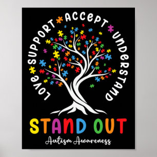 Liebe Support Akzeptieren Sie Autismus Awareness A Poster