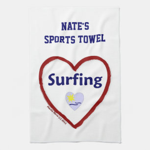 Liebe Surfen - Sporttuch (personalisieren) Handtuch