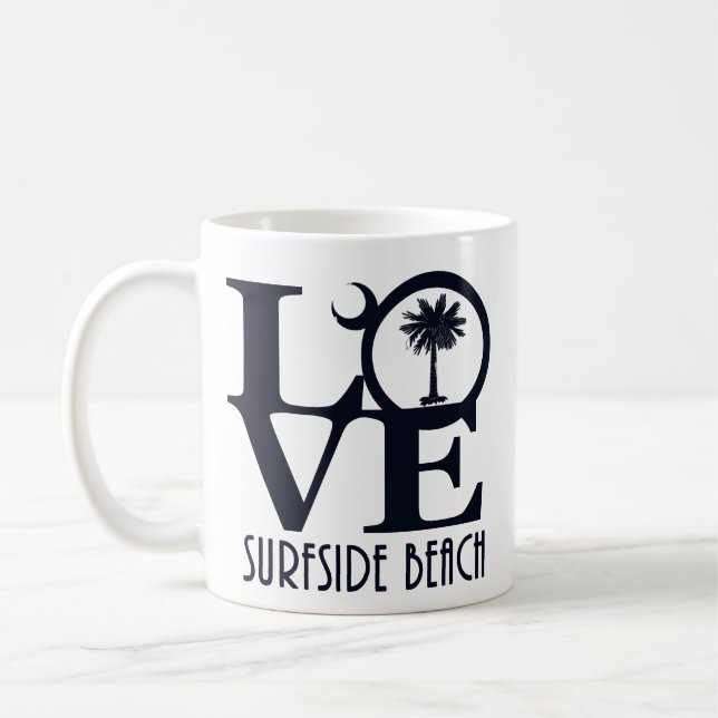 LIEBE Surfside Beach SC 11oz Kaffeetasse (Links)