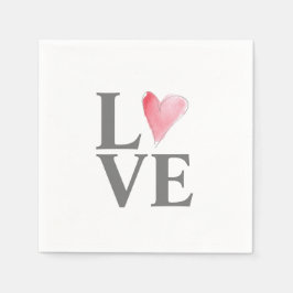 LIEBE Süß Herz Rosa Zeitlose Kunst Valentine Serviette