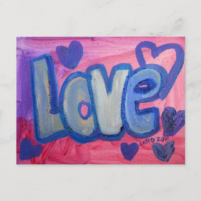 Liebe Sweet Candy Art Malerei Postkarte (Vorderseite)