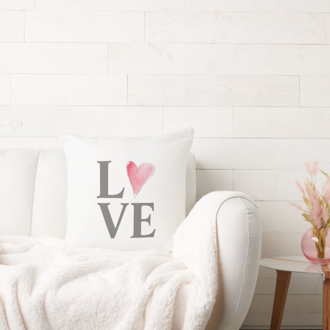 LIEBE Sweet Heart Pink Valentine Verlobung Bridal Kissen (Liege)