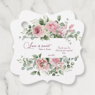 Liebe Sweet Nimm eine Leckerei Peonies Hochzeit Geschenkanhänger