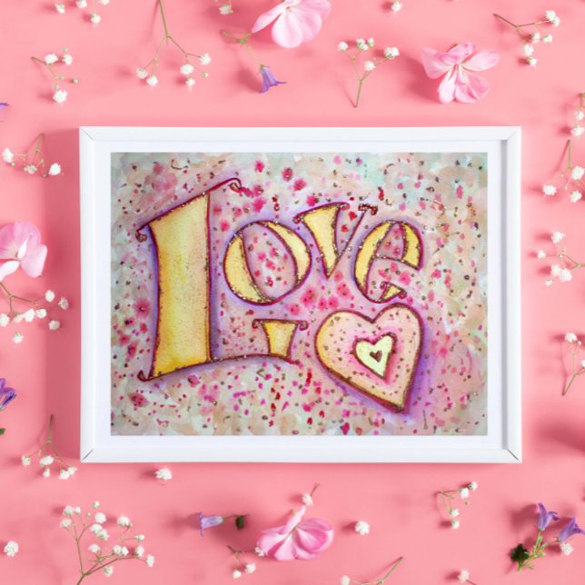 Liebe Sweet Pink Art Painting Poster Print (Von Creator hochgeladen)