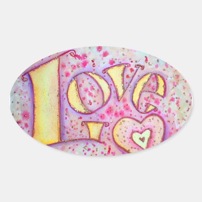 Liebe Sweet Pink Aufkleber (Vorderseite)