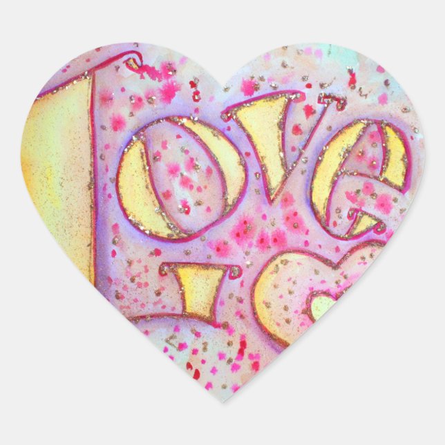 Liebe Sweet Pink Aufkleber (Vorderseite)