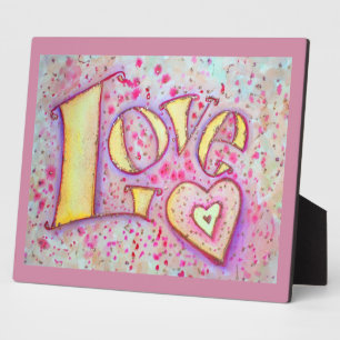 Liebe Sweet Pink Painting Gedicht Plaque Fotoplatte