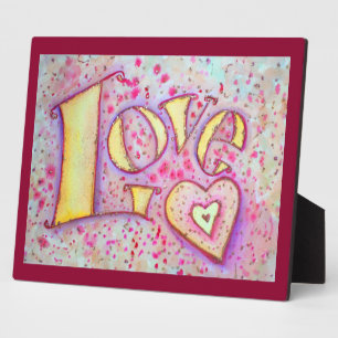 Liebe Sweet Pink Painting Gedicht Plaque Fotoplatte
