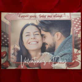 Liebe Sweetheart Rot und Weiß Personalisiertes Fot Mitteilungskarte