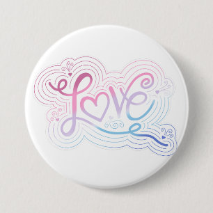 Liebe Swirl Doodle Bigender Pride Flag Buchstaben Button
