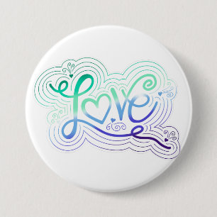 Liebe Swirl Doodle Gay Men Flag Buchstaben Button