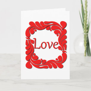 Liebe & Swirled Border Grußkarte Karte