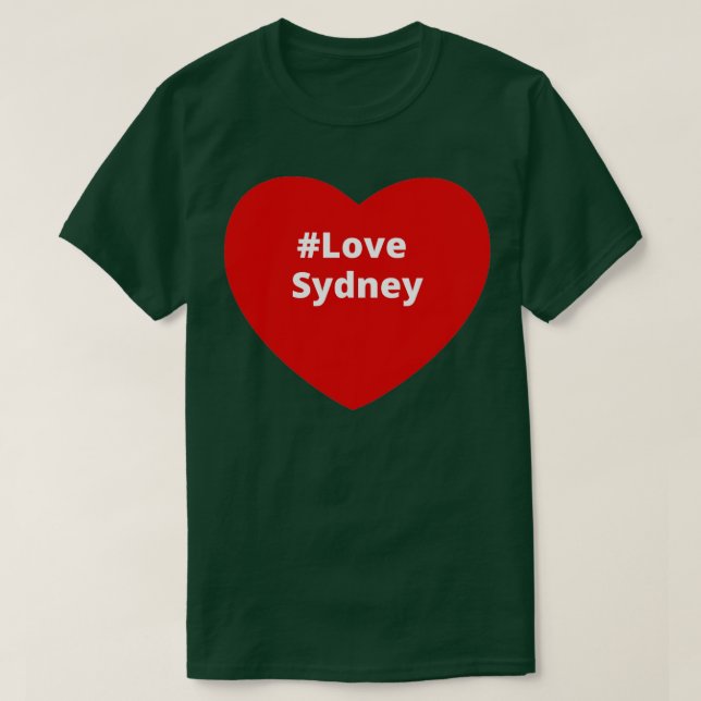 Liebe Sydney Hashtag Herz T-Shirt (Design vorne)