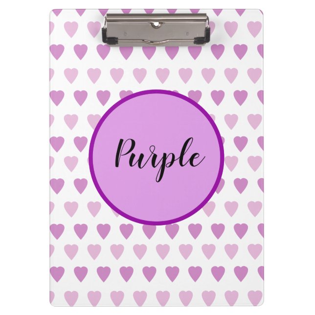 Liebe Symbol Hearts Design Niedlich Lila Klemmbrett (Vorderseite)